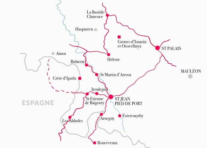 Carte de la Basse-Navarre au Pays Basque en France